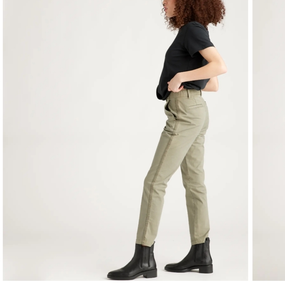Stretch Cotton Twill Girlfriend Chino Pants